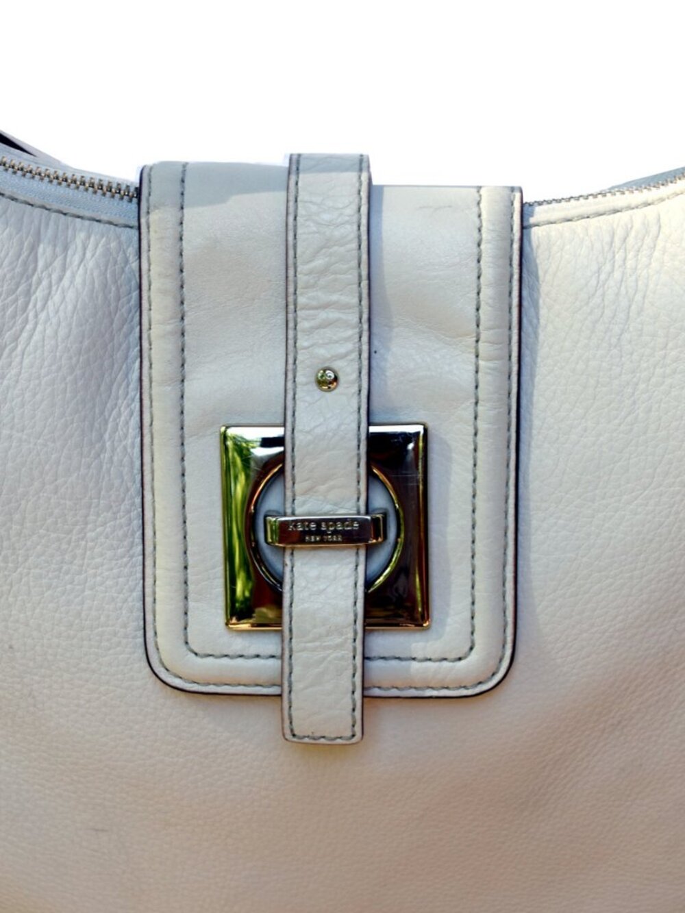 Kate Spade Gold Coast Stevie Hobo Ivory Cream Pebbled Leather Shoulder Bag - Picture 5 of 12